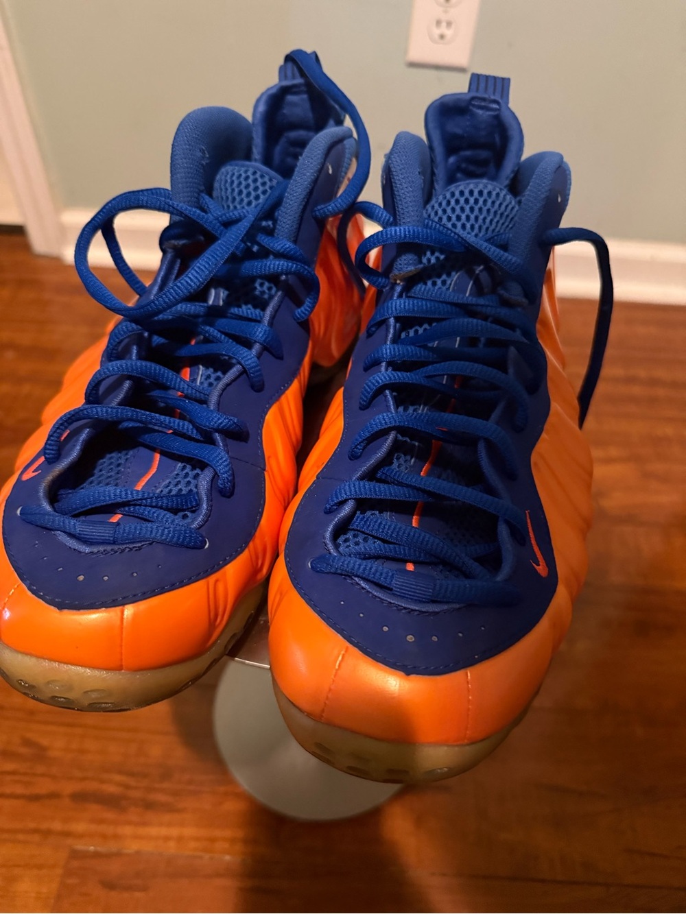 Nike MEN Orange and Blue Foamposite-Style Sneakers-NEW YORK KNICKS CHAMPS COLORS - Picture 10 of 16